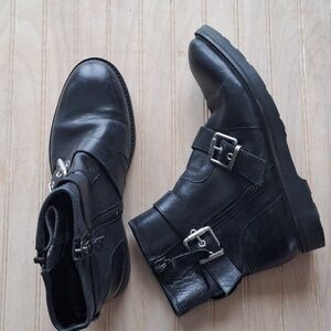 Luxury Rebel Clearly Moto Buckle Strap Leather Caual Everyday Durable High Boots